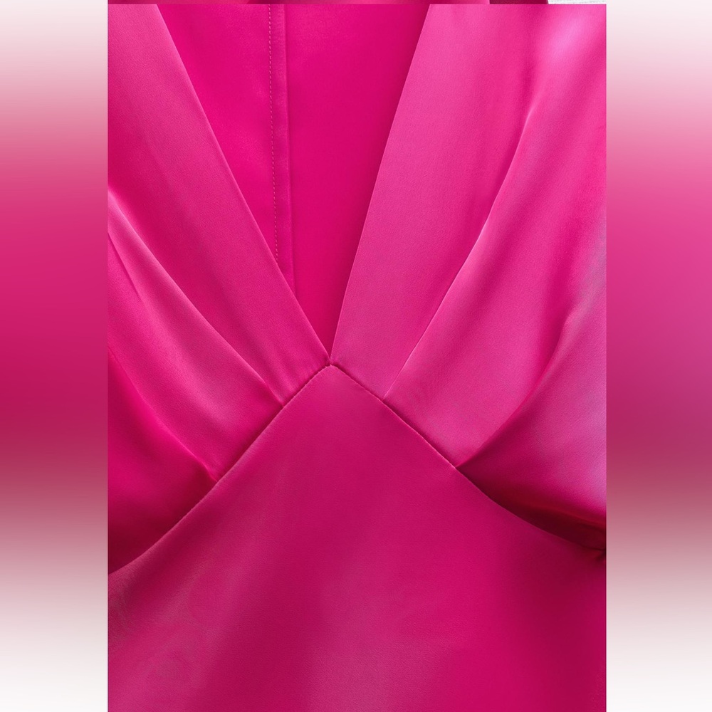 Zara NWT Satin Effect Midi Dress size L - Picture 8 of 9
